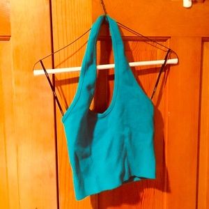 Forever21 Turquoise Halter Crop Top